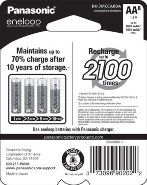 AA eneloop 8 Pack 2100 Cycle Battery - Image 4