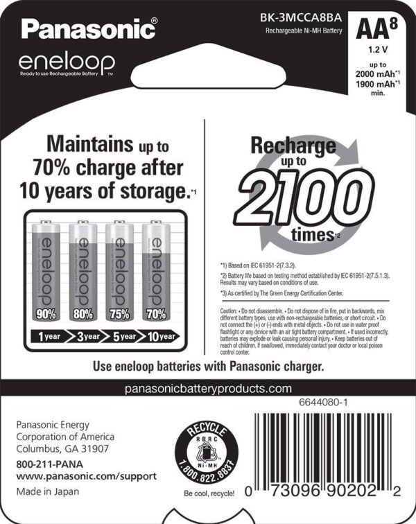 AA eneloop 8 Pack 2100 Cycle Battery